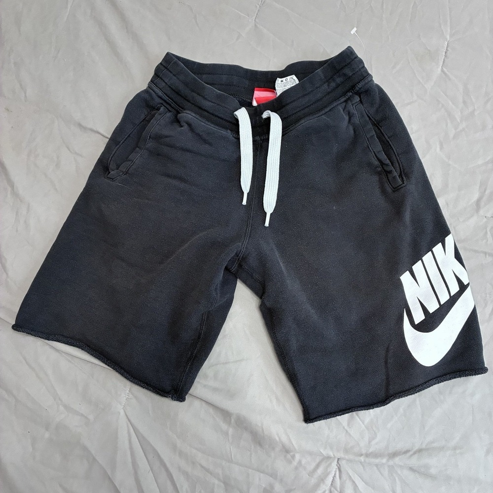 Nike Womens French Terry Shorts Black Sportswear Essential Logo Small 905299-010